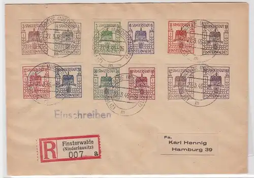 50070 seltener R-Brief SBZ Lokalausgaben Finsterwalde 27.3.1946