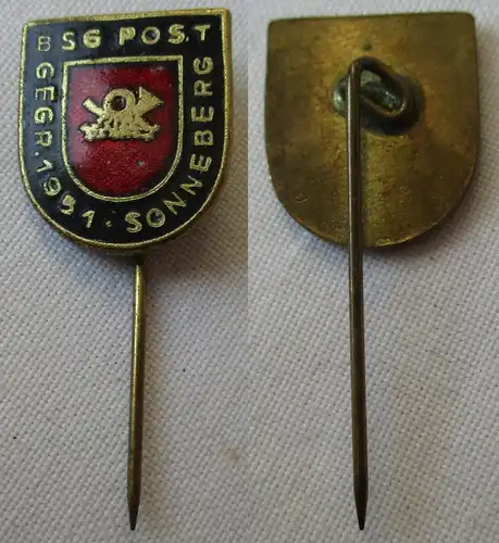 DDR Sport Anstecknadel Mitgliedsabzeichen BSG Post Sonneberg gegr. 1951 (155506)