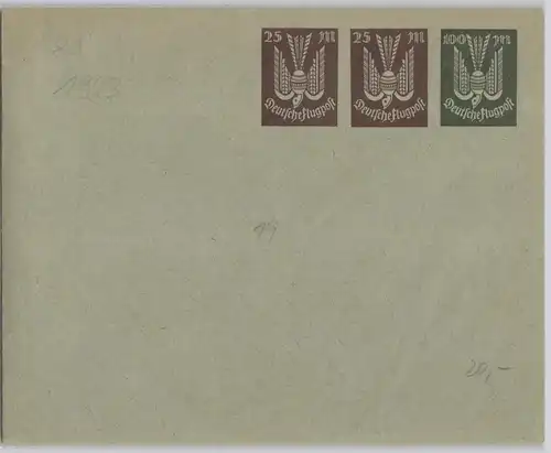16371 DR Ganzsachen Umschlag PU mit 3 Marken deutsche Luftpost zu 200 Mark 1923