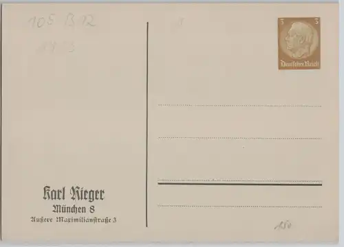 51102 DR Ganzsachen Postkarte PP122/B32/01 München Karl Rieger