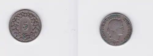 5 Rappen Kupfer Nickel Münze Schweiz 1912 B (117085)