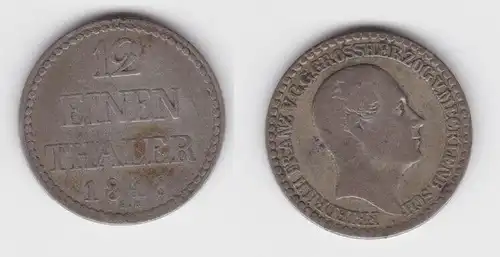 1/12 Taler Silber Münze Mecklenburg-Schwerin 1848 ss (142863)