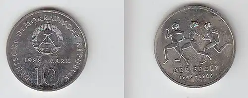 DDR Gedenk Münze 10 Mark 40 Jahre DDR Sport 1988 (102418)