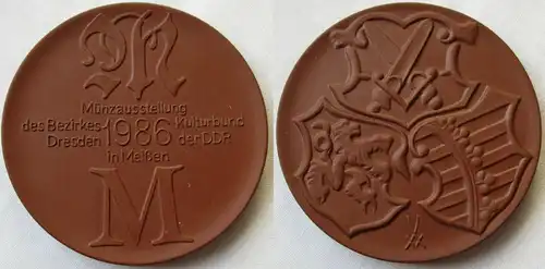 DDR Medaille Münzausstellung d. Bezirkes Dresden Kulturbund Meißen 1986 (149737)