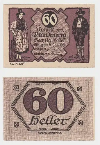 60 Heller Banknote Notgeld Gemeinde Brandenburg (154655)