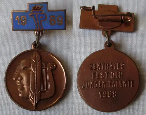 DDR FDJ Abzeichen Zentrales Fest der jungen Talente 1969 in Bronze (161587)