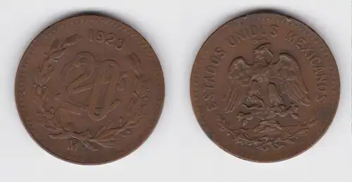20 Centavos Bronze Münze Mexiko 1920 (155043)
