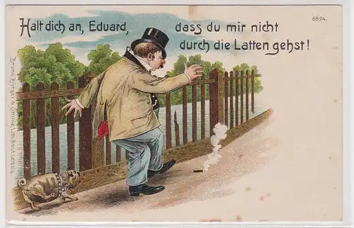 62834 Künstler Ak Bruno Bürger Leipzig No. 6894 Halt dich an, Eduard, dass du..