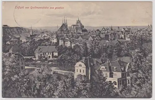 14909 Ak Erfurt von Grollmannshöhe aus gesehen 1908