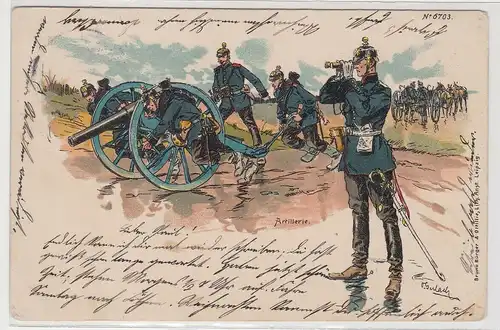 42650 Künstler Ak Bruno Bürger Leipzig No. 6703 Artillerie 1904