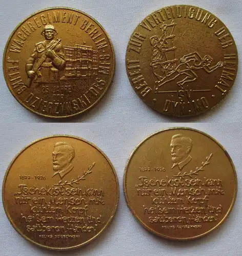 2x DDR Medaille Wachregiment Berlin "Feliks Dzierzinski" + Dynamo 1969 (161664)