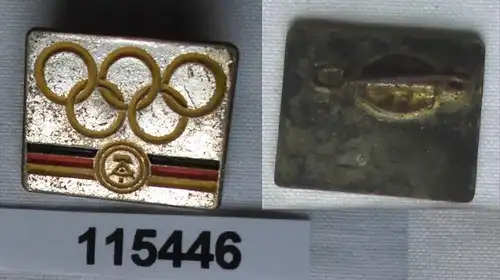 emailliertes DDR Abzeichen mit olympischen Ringen (115446)