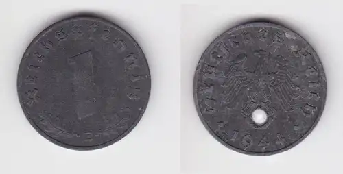 1 Reichspfennig Zink Münze 3.Reich 1944 E Jäger 369 (161529)