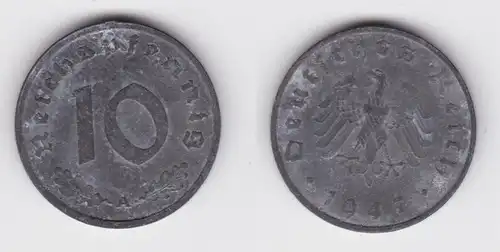 10 Reichspfennig Zink Münze 3.Reich 1947 A Jäger 375 (161379)