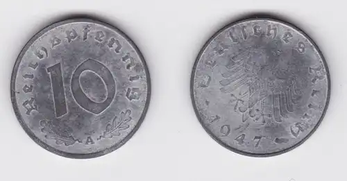 10 Reichspfennig Zink Münze 3.Reich 1947 A Jäger 375 (161697)