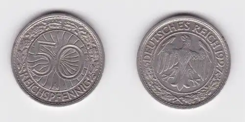 50 Pfennig Nickel Münze Weimarer Republik 1927 A ss+ (161483)