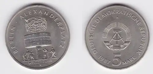 DDR Gedenk Münze 5 Mark Berlin Alexanderplatz 1987 (143094)