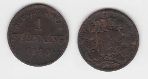 1 Pfennig Kupfer Münze Bayern 1860 (142698)
