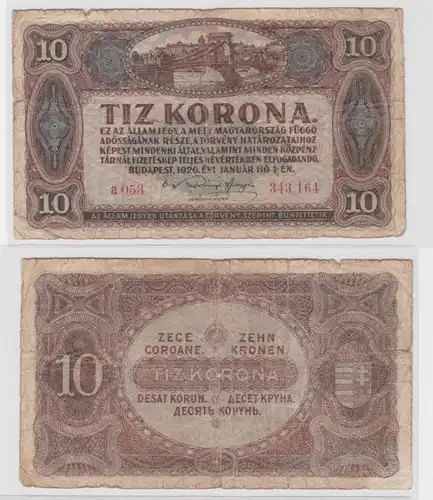 10 Kronen Banknote Ungarn 1.Januar 1920 (138411)