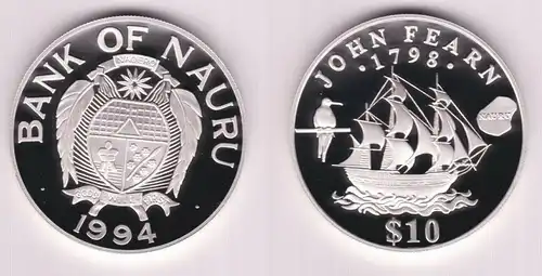 10 Dollar Silber Münze Nauru John Fearn 1798 (154927)