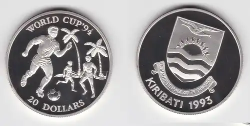 20 Dollar Silber Münze Kiribati 1993 Fussball World Cup 1994 (155212)