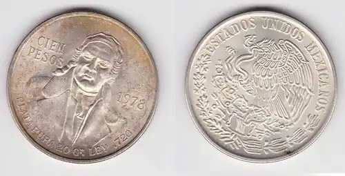 100 Pesos Silber Münze Mexiko 1978 (155207)