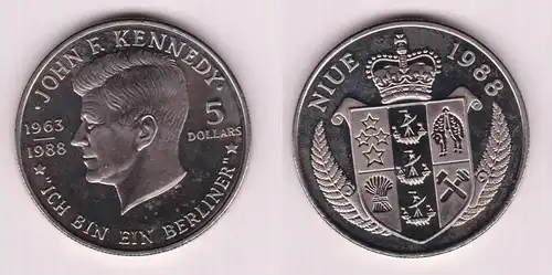 5 Dollar Nickel Münze Niue 1988 John F. Kennedy (155404)