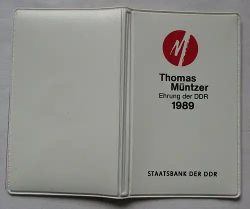 DDR 2 x 5 Mark 1989 - Mappe Thomas Müntzer / Zwickau + Mühlhaus. - Stgl.(112971)