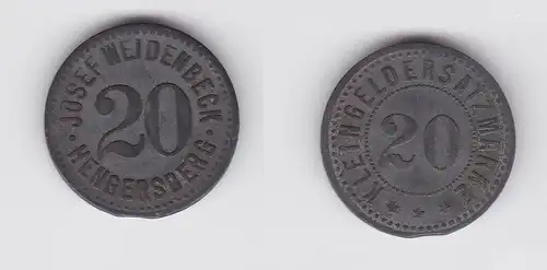 20 Pfennig Zink Notgeld Münze Hengersberg Josef Weidenbeck (135236)