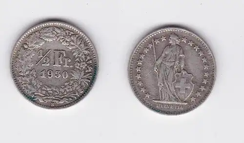 1/2 Franken Silber Münze Schweiz 1950 B (117997)