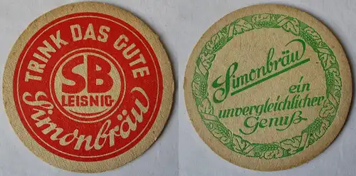 Bierdeckel DDR-Gebiet Trink das gute Simonbräu SB Leisnig ein Genuß (162203)