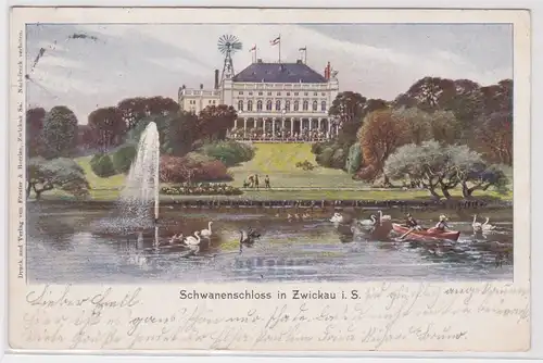 75672 AK Schwanenschloss in Zwickau in Sachsen 1908