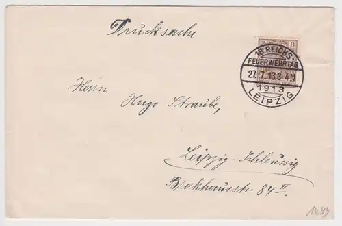 26581 Briefumschlag mit Sonderstempel 18. Reichs-Feuerwehrtag Leipzig 1913