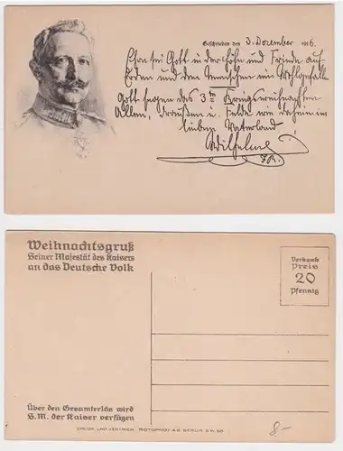 68309 AK Weihnachtsgruss seiner Majestät des Kaisers an das deutsche Volk 1916