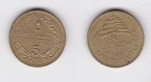 10 Piaster Messing Münze Libanon 1972 f.vz (152873)