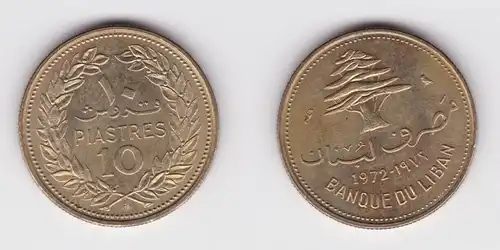 10 Piaster Messing Münze Libanon 1972 vz (151774)