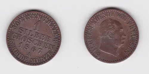 1 Silbergroschen Münze Preussen Wilhelm I. 1867 A (161231)
