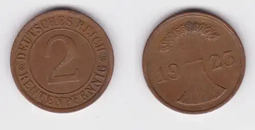 2 Rentenpfennig Kupfer Münze Deutsches Reich 1923 F Jäger 307 ss+ (154118)