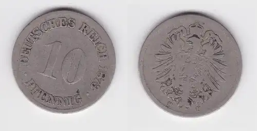 10 Pfennig Kupfer Nickel Münze Deutsches Reich 1873 F Jäger 4 s/ss (152542)