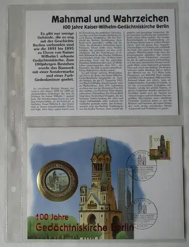 Numisbrief Gedächtniskirche Berlin Farbmünze 1000 Francos Guinea 1994 (104217)