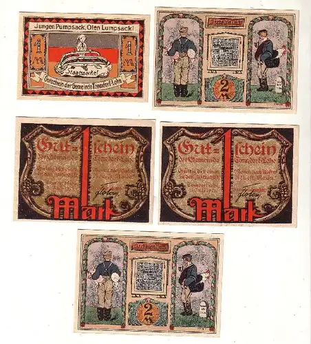 5 Banknoten Notgeld Gemeinde Tonndorf Lohe 1921 (116404)