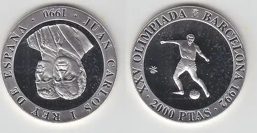 2000 Pesetas Silbermünze Spanien Olympiade Barcelona 1992, 1990 (114454)