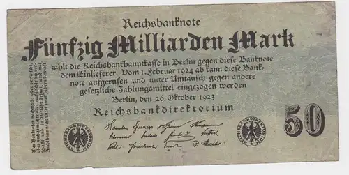 50 Milliarden Mark Banknote Berlin 26.Oktober 1923 Rosenberg 122 a (115718)