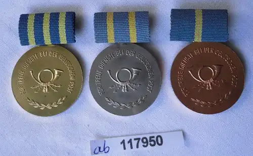 DDR Treuedienstmedaille der Deutschen Post in Gold Silber & Bronze (117950)