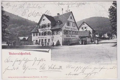 52757 Ak Unter-Reichenbach - Gasthof zum Hirsch Mathias Weisenstein 1904