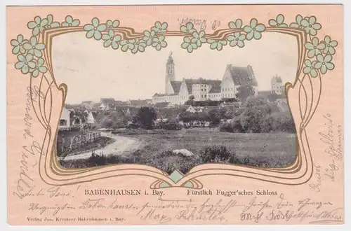 15730 Rahmen AK Babenhausen in Bayern - Fürstlich Fugger'sches Schloss 1904
