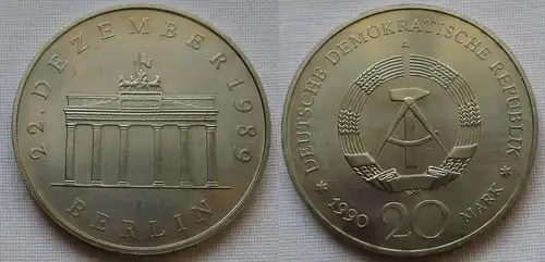 DDR Gedenk Münze 20 Mark Brandenburger Tor 1990 Stempelglanz (162732)