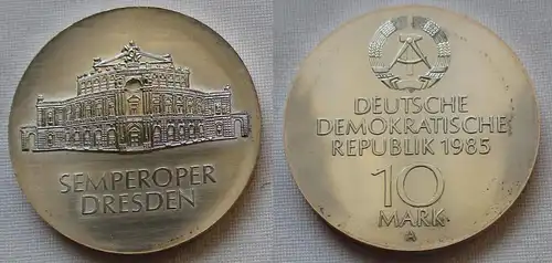 DDR Gedenk Münze 10 Mark Semperoper Dresden 1985 Silber Stempelglanz (162118)