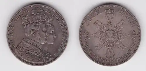 schöne Silber Münze 1 Krönungstaler Preussen 1861 vz (161893)