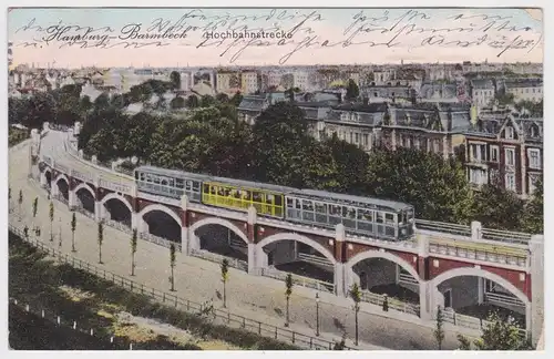 40217 Ak Hamburg-Barmbeck - Partie an der Hochbahnstrecke 1911